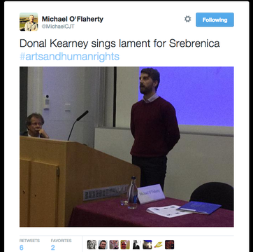 Tweet by Prof Michael O'Flaherty 11/7/2015